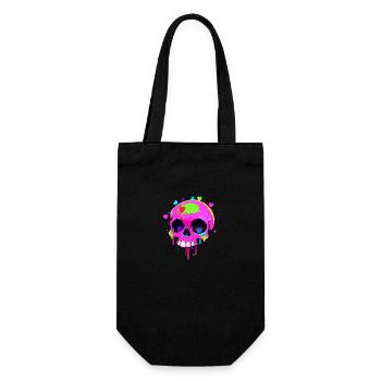 Cute Punk Skull / Kawaii Punk Skull - Gift Bag for Bottles - black - Front