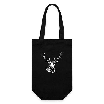 Hirsch - Geschenkbeutel für Flaschen - Schwarz - Vorne