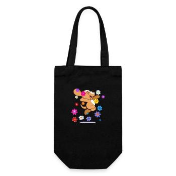 Happy Hippie Beagle - Geschenkbeutel für Flaschen - Schwarz - Vorne