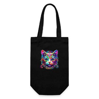 colorful cat - Gift Bag for Bottles - black - Front