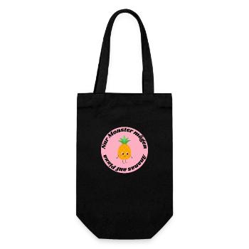 Nur Monster mögen Ananas auf Pizza - Geschenkbeutel für Flaschen - Schwarz - Vorne