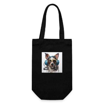 Music Dog - Geschenkbeutel für Flaschen - Schwarz - Vorne
