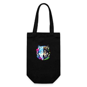 loup avec des écouteurs - Sac à bouteille - noir - Devant
