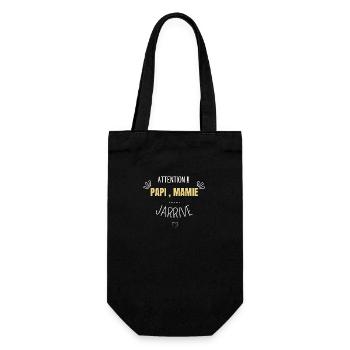 Attention papi et mamie j’arrive - Sac à bouteille - noir - Devant