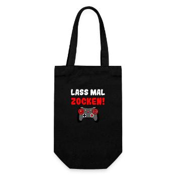 Lass mal zocken - Geschenkbeutel für Flaschen - Schwarz - Vorne