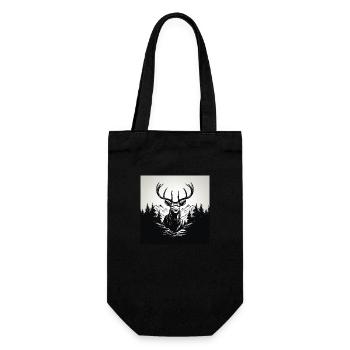 Schwarz Weiß Hirsch - Geschenkbeutel für Flaschen - Schwarz - Vorne