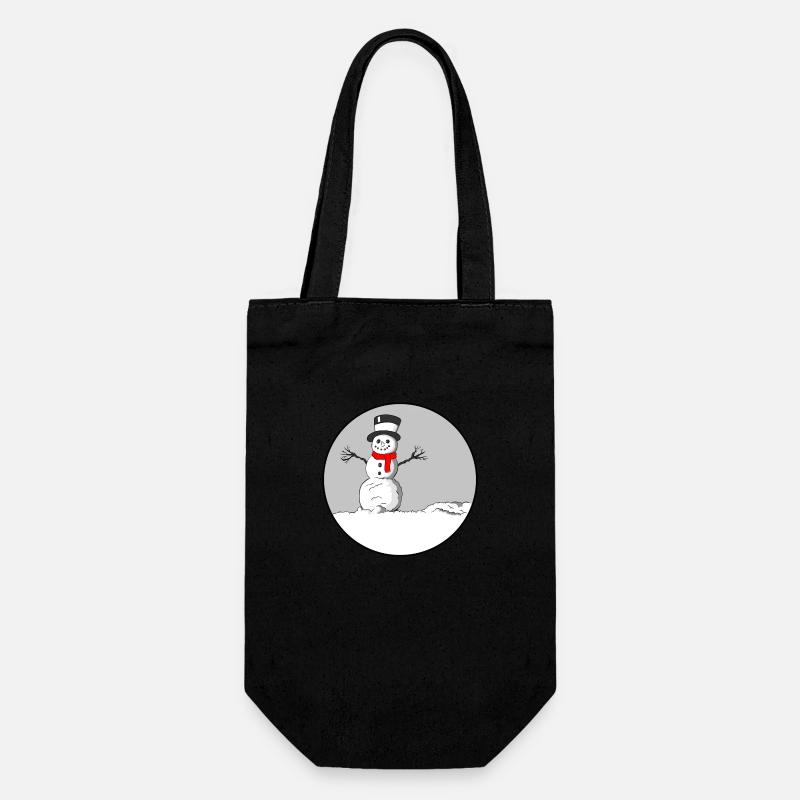 SNOWMAN - Gift Bag for Bottles - black