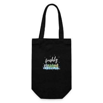 freshly cleaned - Gift Bag for Bottles - black - Front