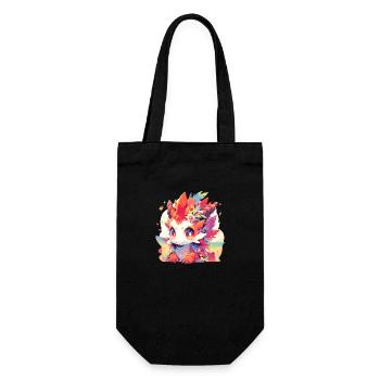 00332 kawaii FireDragonLicorne - Sac à bouteille - noir - Devant