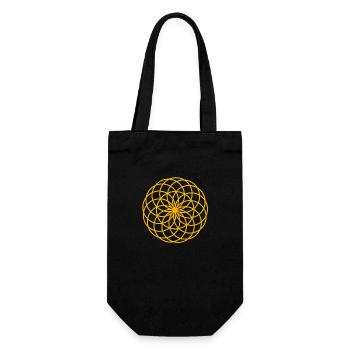 Lotus of Life Symbol gold - Gift Bag for Bottles - black - Front