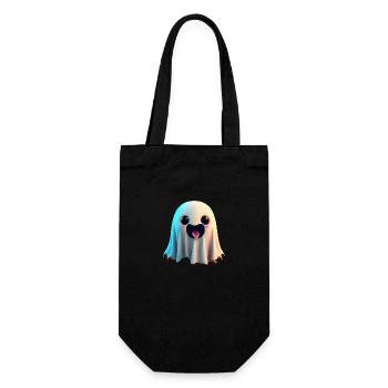 Happy Halloween cute ghost tongue out scary funny - Gift Bag for Bottles - black - Front