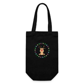 Christmas Reindeer - Gift Bag for Bottles - black - Front