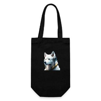 Stolzer Schäferhund mit futuristischen Kopfhörern - Geschenkbeutel für Flaschen - Schwarz - Vorne