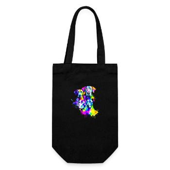 Hunde in den Farben des Regenbogens - Geschenkbeutel für Flaschen - Schwarz - Vorne