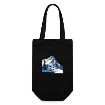 Endlich Winter - Geschenkbeutel für Flaschen - Schwarz - Vorne