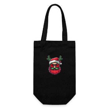 Conception du logo Ugly Christmas Santa Clause - Sac à bouteille - noir - Devant