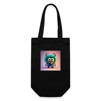 Frohes Halloween niedliche Monster Zunge raus gruselig lustig - Geschenkbeutel für Flaschen - Schwarz - Vorne