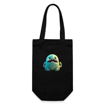 Happy Halloween cute sea monster tongue out scary - Gift Bag for Bottles - black - Front