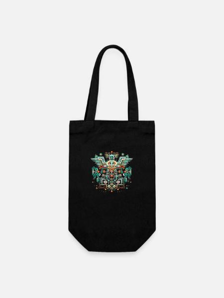 Aztec Misticism - Gift Bag for Bottles - black