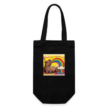 Capybara - Geschenkbeutel für Flaschen - Schwarz - Vorne
