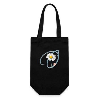 Daisy Heart Letter O - Gift Bag for Bottles - black - Front