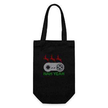 Yeah nah Ugly Christmas Gaming - Gift Bag for Bottles - black - Front