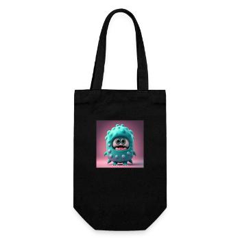 Happy Halloween cute sea monster tongue out scary - Gift Bag for Bottles - black - Front