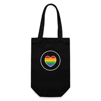 LGBT T-Shirt QUEER HERZ round white - Geschenkbeutel für Flaschen - Schwarz - Vorne