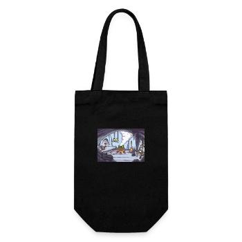Cartoon Witch Cave Background - Gift Bag for Bottles - black - Front