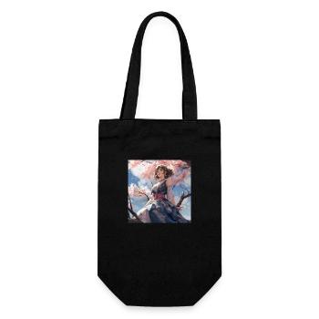 Anime Girl Sits Tall Sublime - Gift Bag for Bottles - black - Front