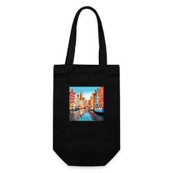 Damrak Canal - Gift Bag for Bottles - black - Front
