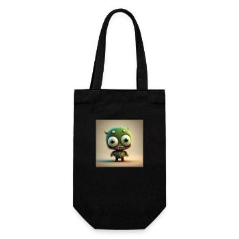 Happy Halloween cute monster tongue out scary fun - Gift Bag for Bottles - black - Front