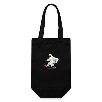 Cool Cartoon Halloween Ghost on his Skateboard - Gift Bag for Bottles - black - Front