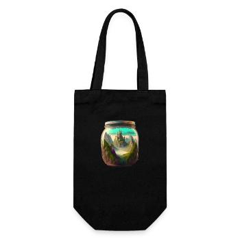 A castle in a glass - Gift Bag for Bottles - black - Front
