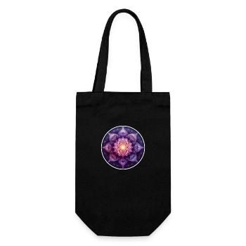 Blume der Kraft - Kronenchakra - Geschenkbeutel für Flaschen - Schwarz - Vorne