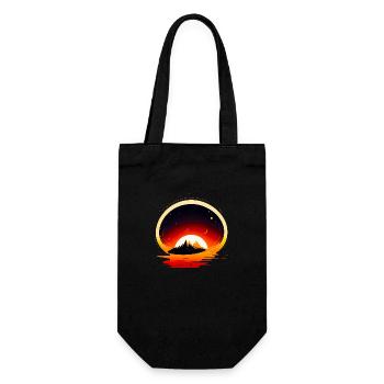 Space View / Mars - Geschenkbeutel für Flaschen - Schwarz - Vorne