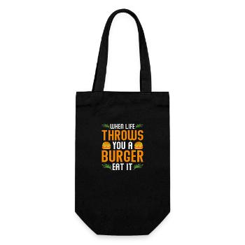 When Life throws you a Burger Eat it - Gift Bag for Bottles - black - Front