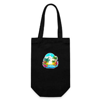 Urlaubsreif 02 - Geschenkbeutel für Flaschen - Schwarz - Vorne