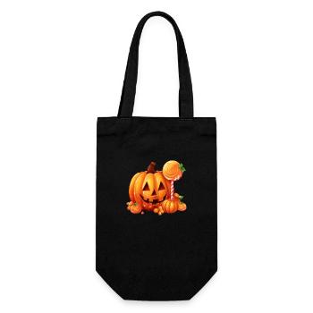 Cute Halloween pumpkin with candy - Gift Bag for Bottles - black - Front