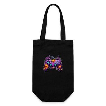 Funny Halloween Cartoon Gaming Controller Witch - Gift Bag for Bottles - black - Front