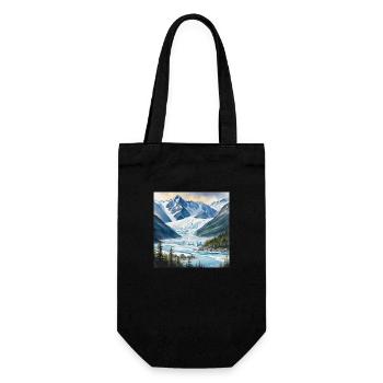 Gletscher Eis Landschaft Alaska - Geschenkbeutel für Flaschen - Schwarz - Vorne