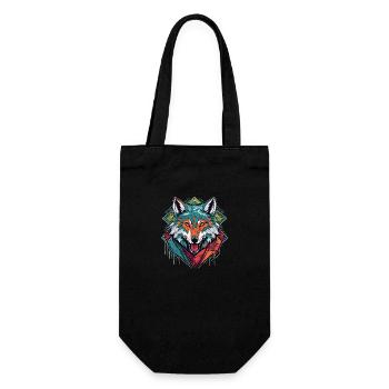 Colourful Wolf - Gift Bag for Bottles - black - Front