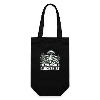 Pilzsammler Pilze - Geschenkbeutel für Flaschen - Schwarz - Vorne