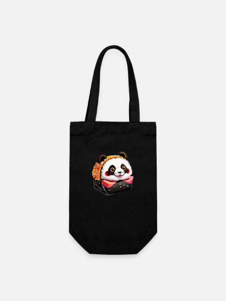 Sushi-Panda - Geschenkbeutel für Flaschen - Schwarz