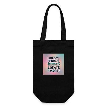 Dream Big Create more - Geschenkbeutel für Flaschen - Schwarz - Vorne