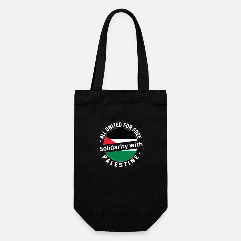 Solidarité avec la Palestine. - Sac à bouteille - noir