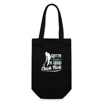 Gotta Love A Good Chick Flick Field Hockey Player - Geschenkbeutel für Flaschen - Schwarz - Vorne