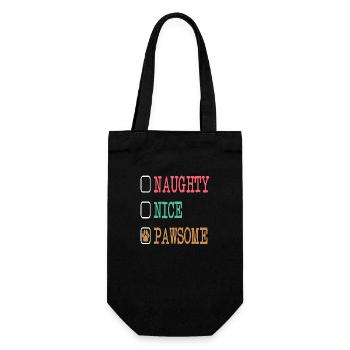 Naughty Nice Pawsome - Gift Bag for Bottles - black - Front