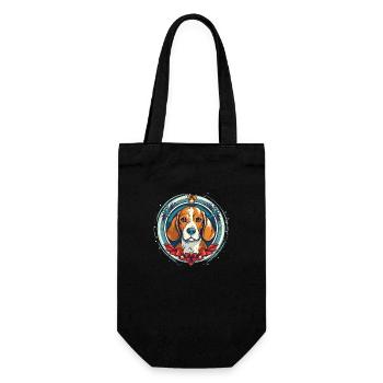 Beagle Dog Xma, Love Dogs - Gift Bag for Bottles - black - Front