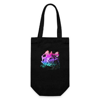 Spritzfarbe Reinbow Graffitti Kunst bunt - Geschenkbeutel für Flaschen - Schwarz - Vorne